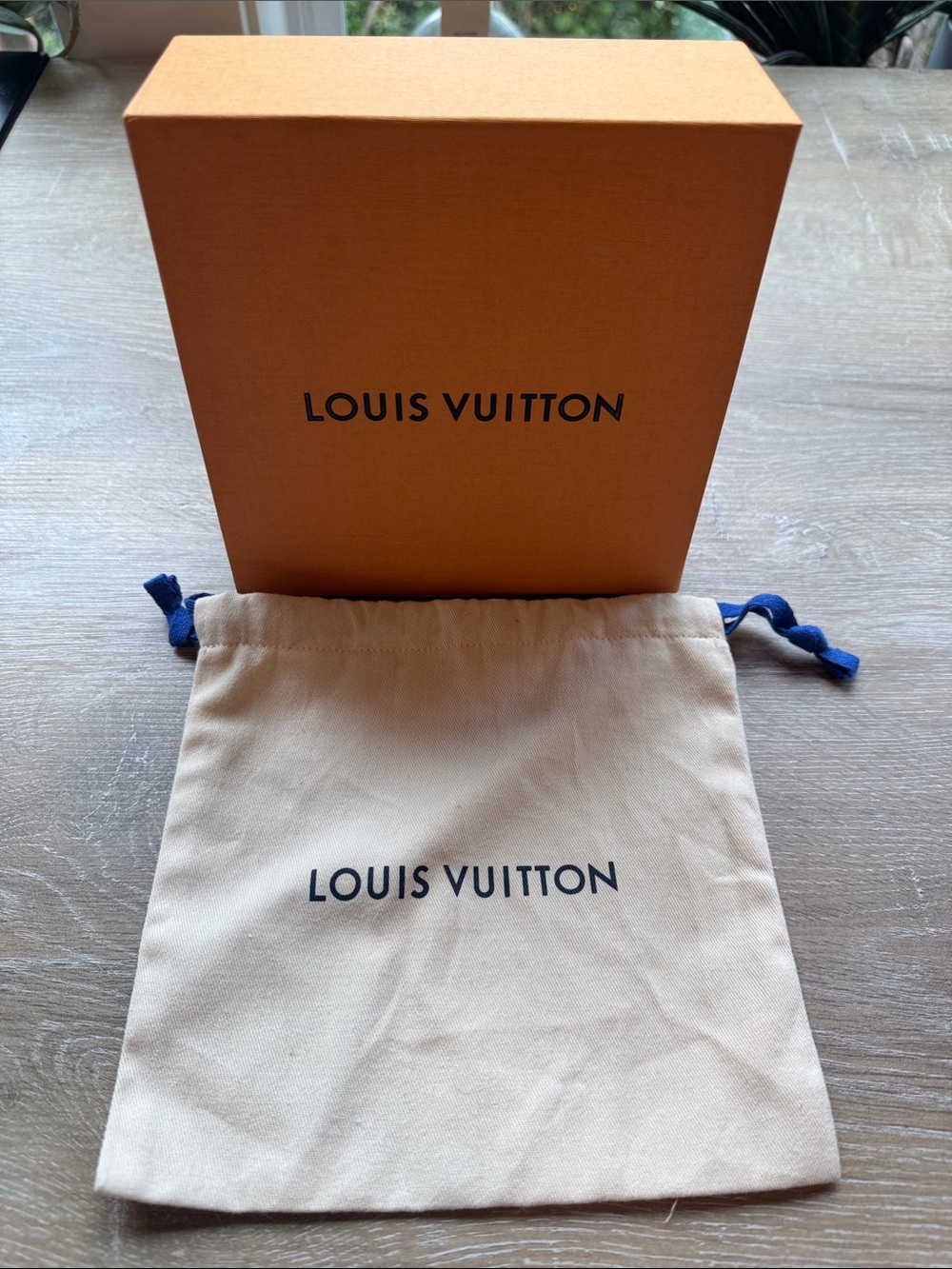 Louis Vuitton Small box and Dust Bag with Blue Accents